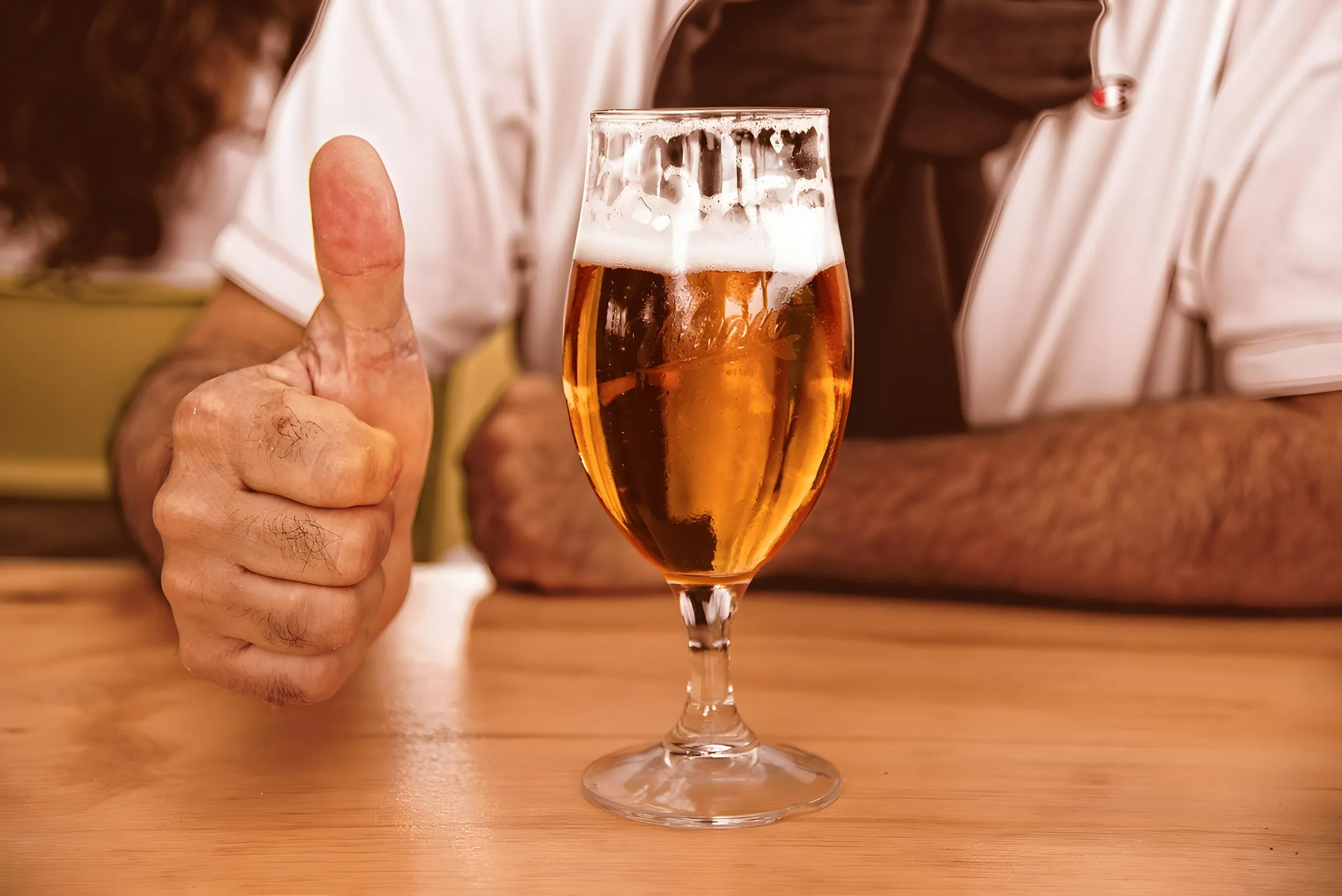 A pint on the table